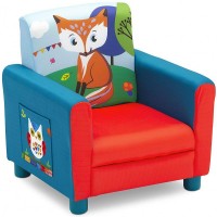 Fotoliu Fox and Owl -Woodland cu buzunare- pentru copii cu cadru din lemn Delta Children Fotoliu Fox and Owl -Woodland cu buzunare- pentru copii cu cadru din lemn Delta Children